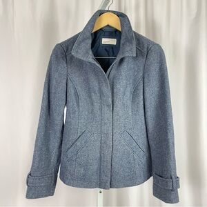 Esprit Size 8 Wool Blend Retro Collared Peacoat Utility Jacket Fall Winter Warm